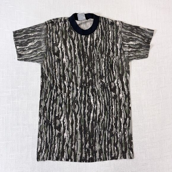 80s Americas Finest Pocket T Shirt S-M* Vtg Realtree Camo USA Hunting Grunge - Picture 1 of 10